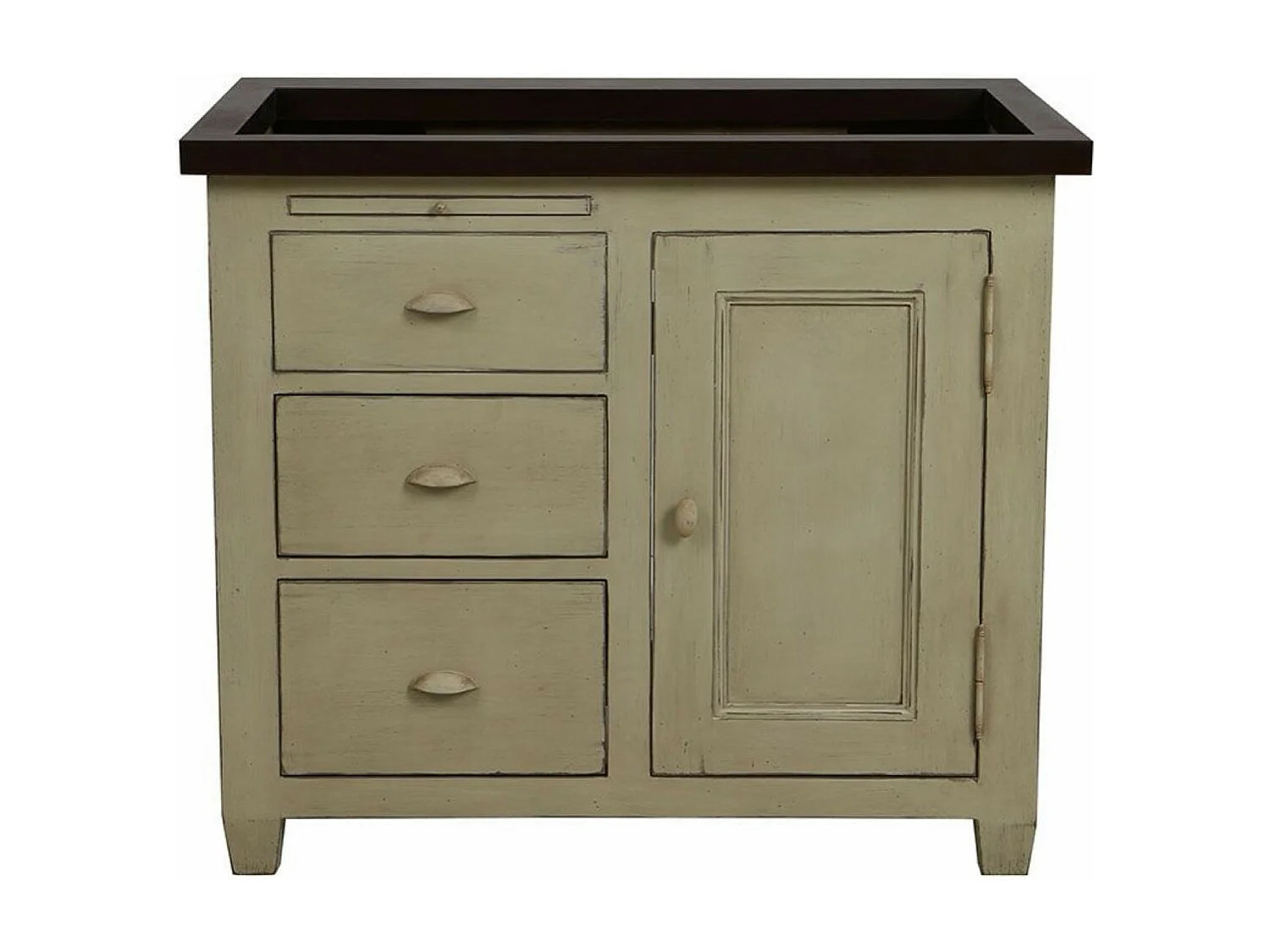 Meuble évier 1 porte 3 tiroirs Bois Beige - Brocante Interior's