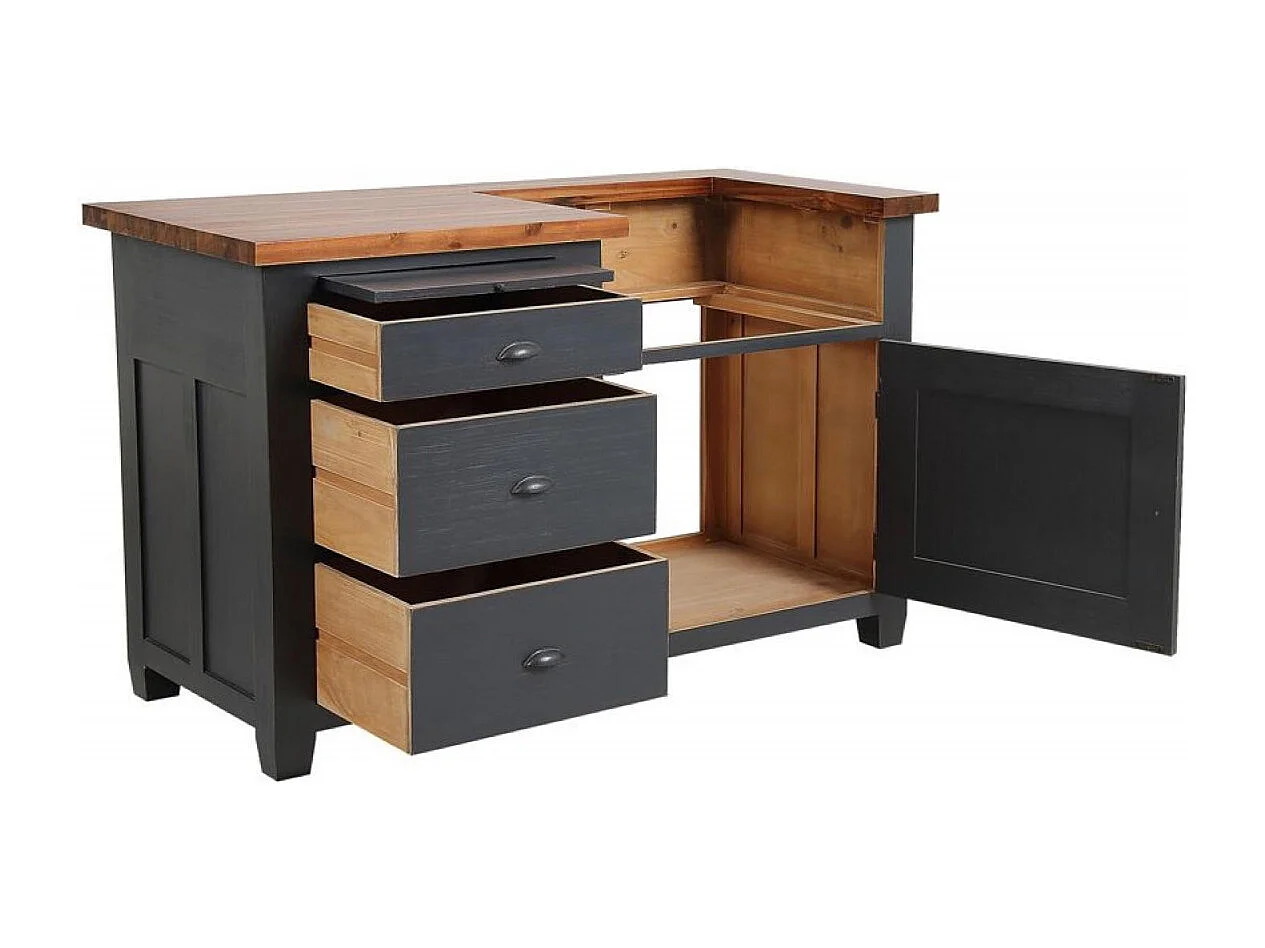 Meuble évier Bois Noir - Brocante Interior's