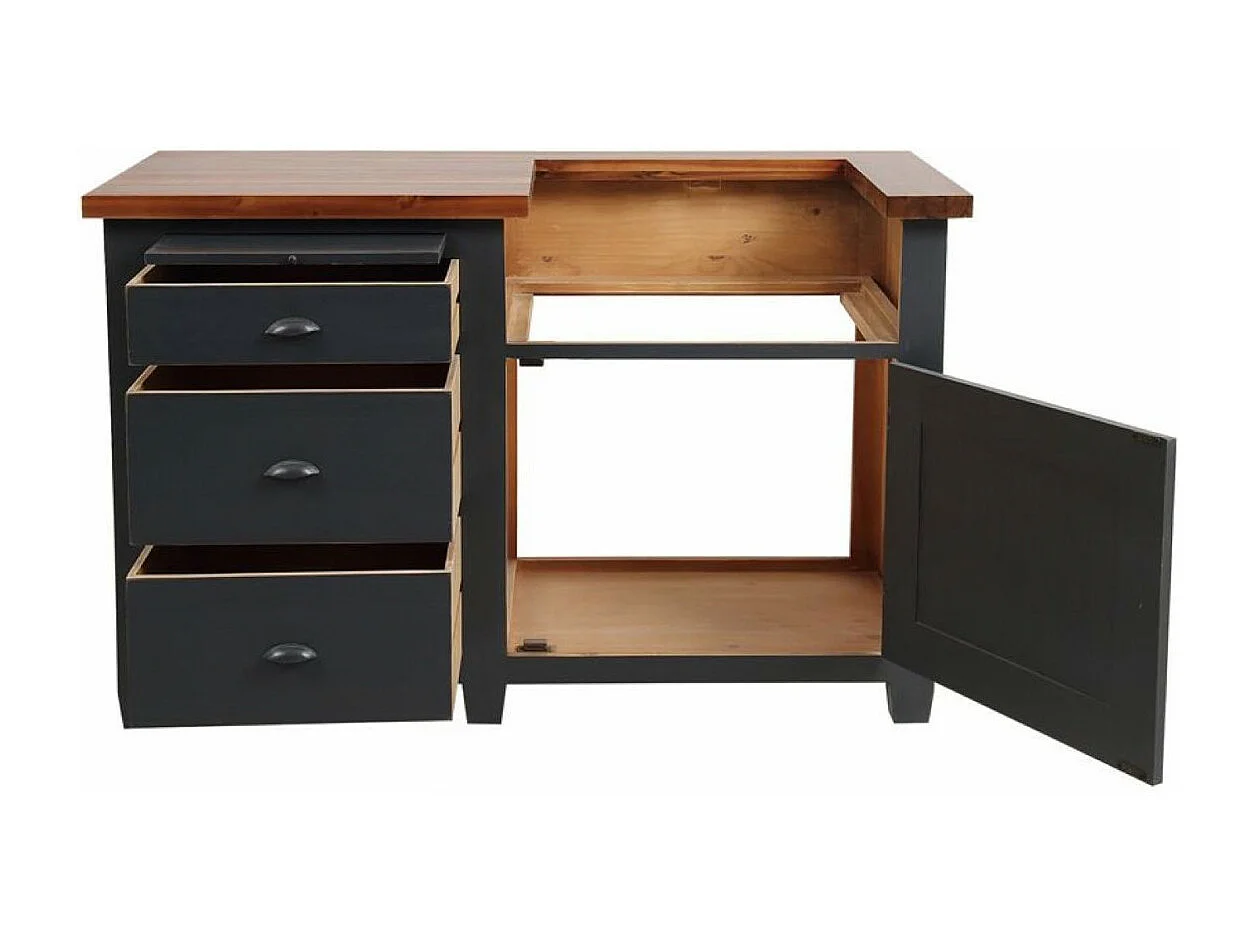 Meuble évier Bois Noir - Brocante Interior's