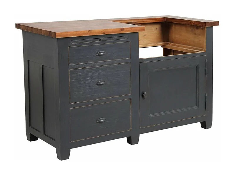 Meuble évier Bois Noir - Brocante Interior's