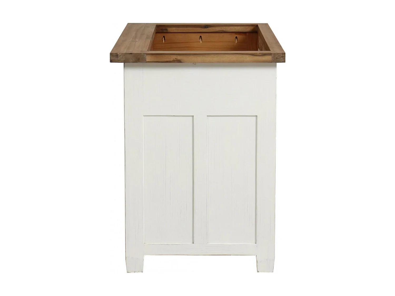 Meuble évier 1 porte 3 tiroirs Bois Blanc - Brocante Interior's