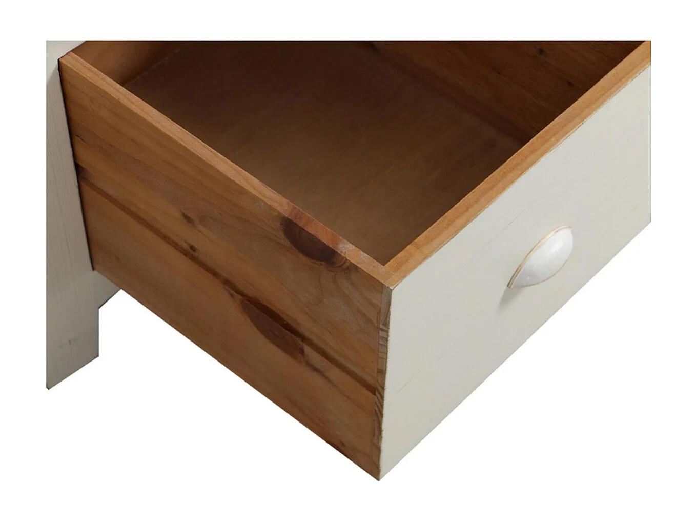 Meuble évier 1 porte 3 tiroirs Bois Blanc - Brocante Interior's