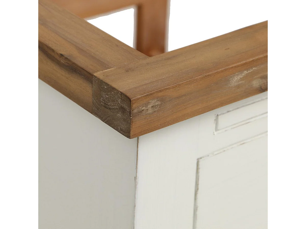 Meuble évier 1 porte 3 tiroirs Bois Blanc - Brocante Interior's