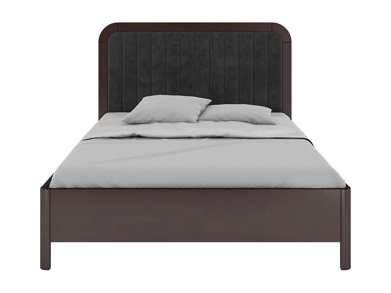 Massivholzbett Modena, gepolstertes kopfteil, buche - lackiert, palisanderfarbe/schwarz, 180x200