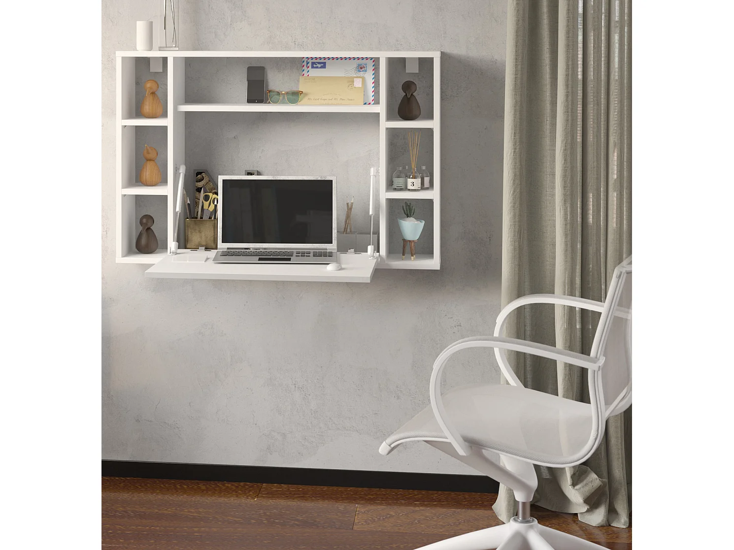 Hangend bureau MUSE wit mat / wit glanzend