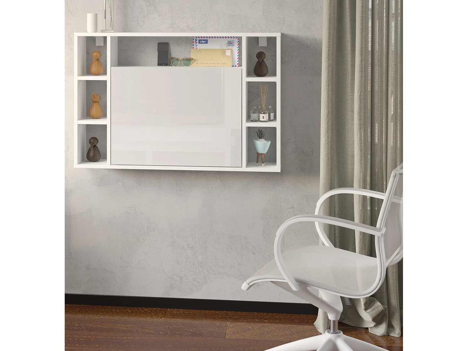 Hangend bureau MUSE wit mat / wit glanzend