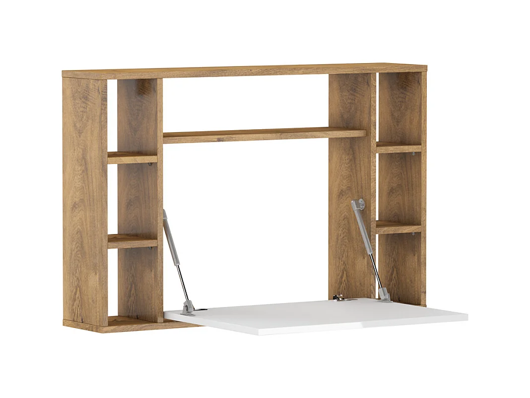 Escritorio suspendido MUSE roble burdeos / blanco brillante