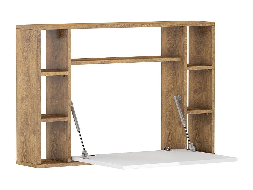 Hängeschreibtisch MUSE Bordeaux-Eiche / weiß glänzend