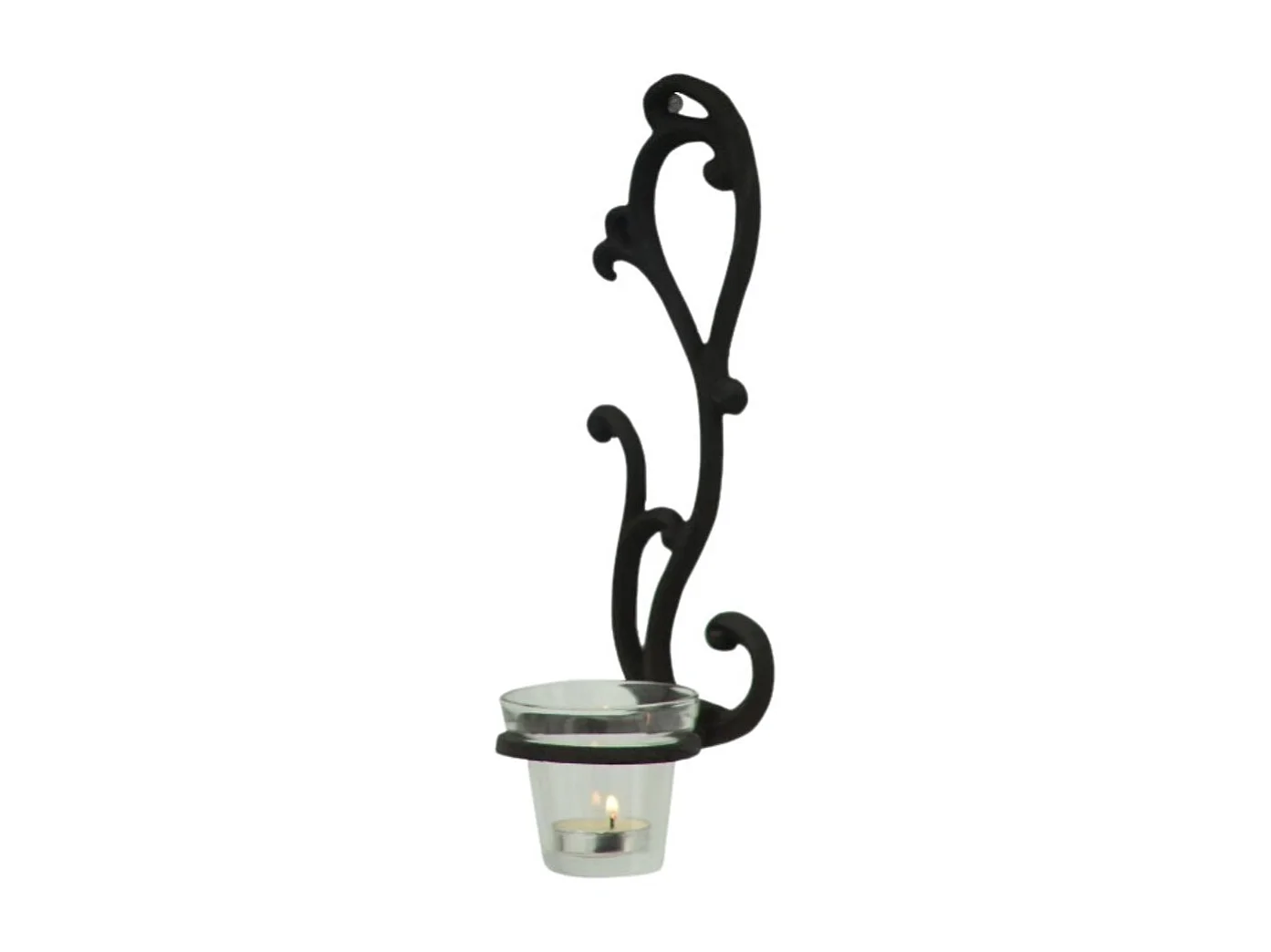 Bougeoir mural en fonte marron 25 x 10 cm