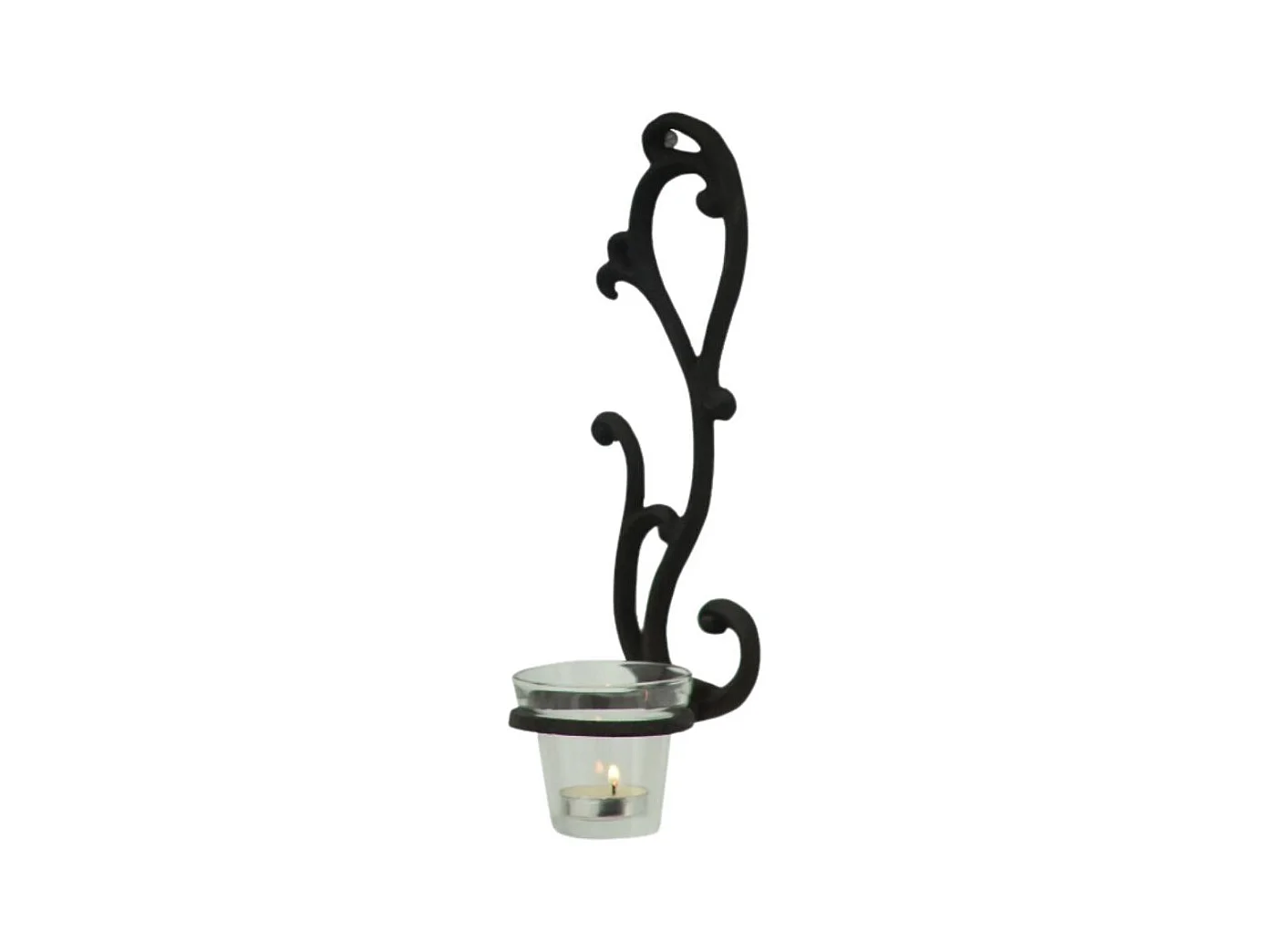 Bougeoir mural en fonte marron 25 x 10 cm