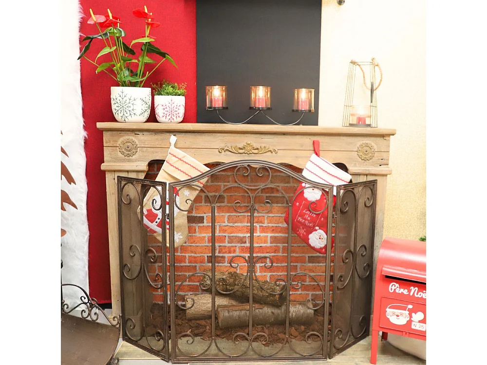 Photophore bougie Noël bougeoir lanterne métal verre noir 50cm