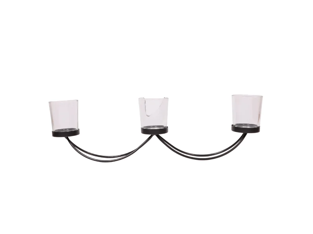 Photophore bougie Noël bougeoir lanterne métal verre noir 40cm