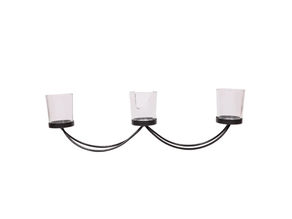 Photophore bougie Noël bougeoir lanterne métal verre noir 40cm