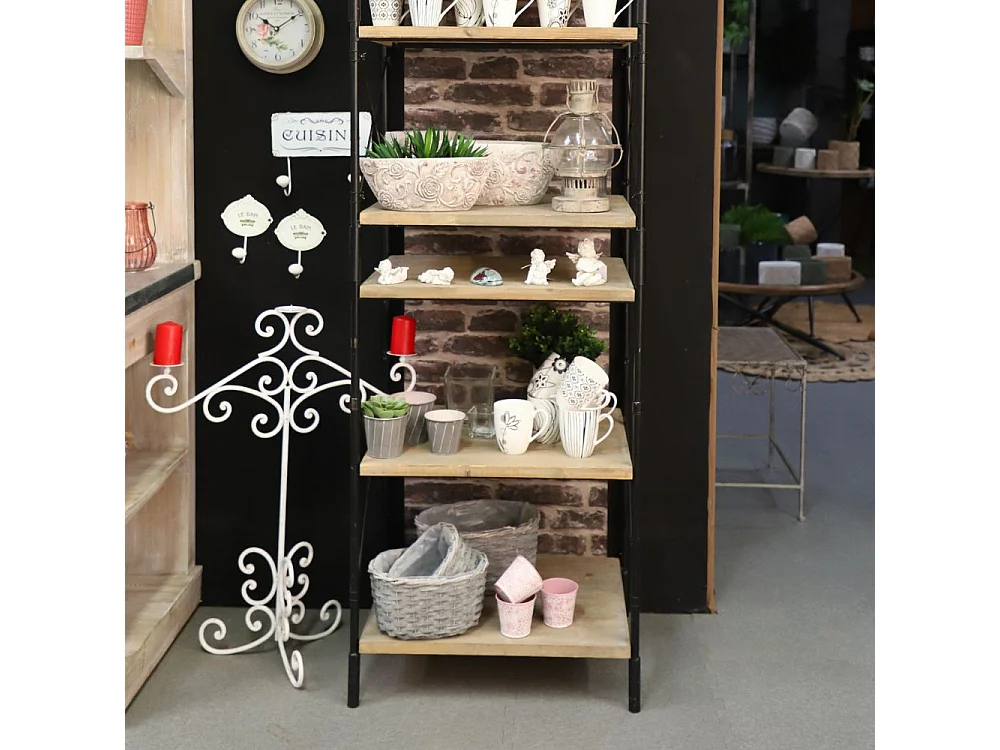 ~ Bougeoir sur pieds 3 bougies en métal blanc 62 x 87 cm