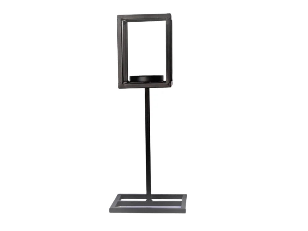 Bougeoir sur pied en métal noir 11 x 11 x 52.5cm