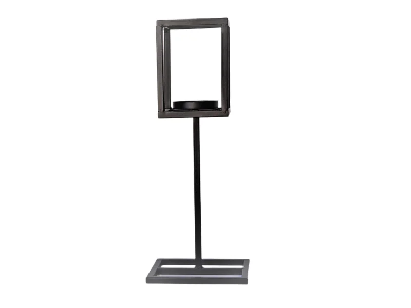 Bougeoir sur pied en métal noir 11 x 11 x 52.5cm