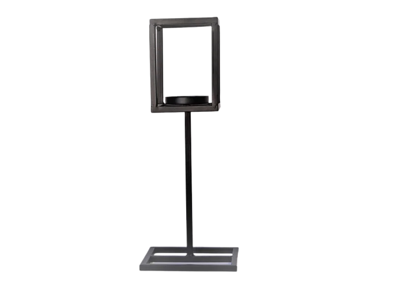 Bougeoir sur pied en métal noir 11 x 11 x 52.5cm