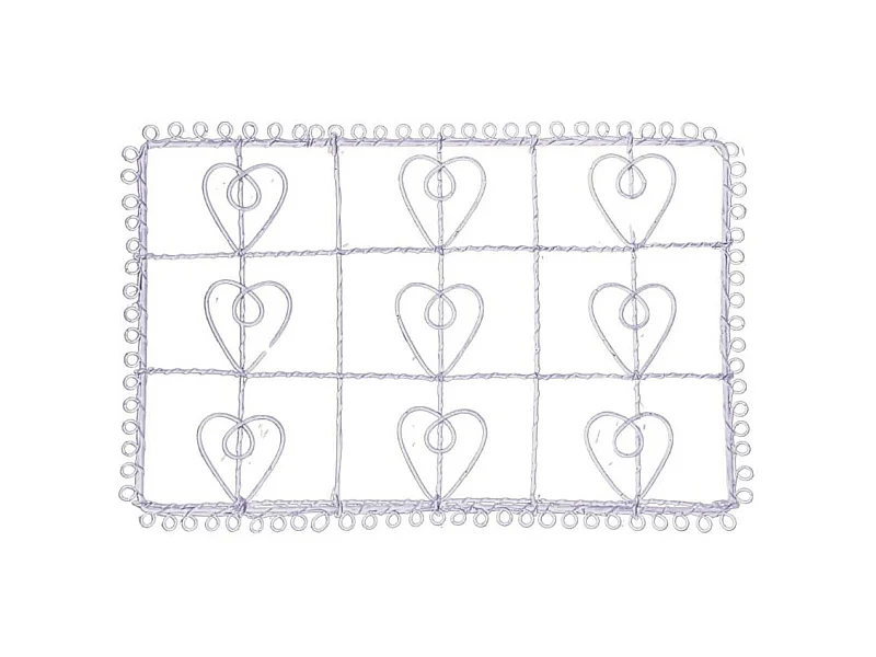 Porte photos coeurs en métal blanc 41 x 26 cm