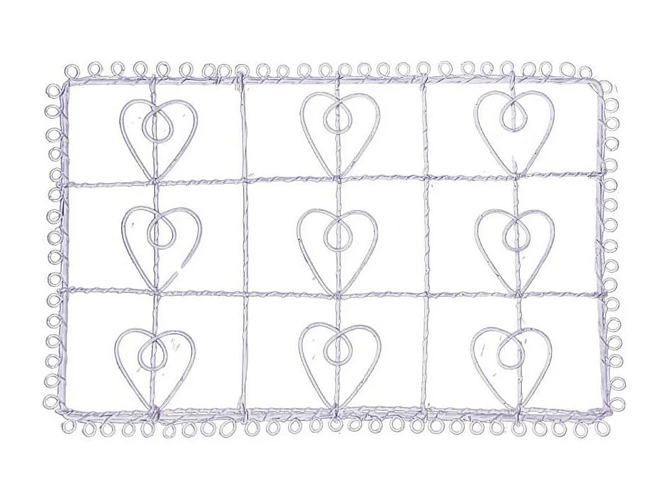 Porte photos coeurs en métal blanc 41 x 26 cm