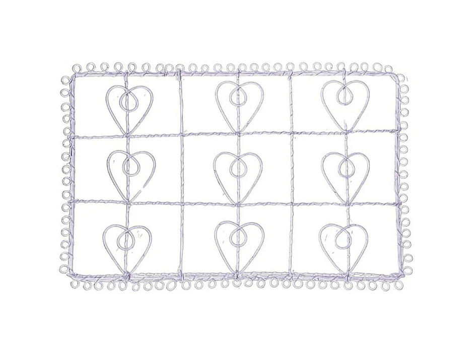 Porte photos coeurs en métal blanc 41 x 26 cm