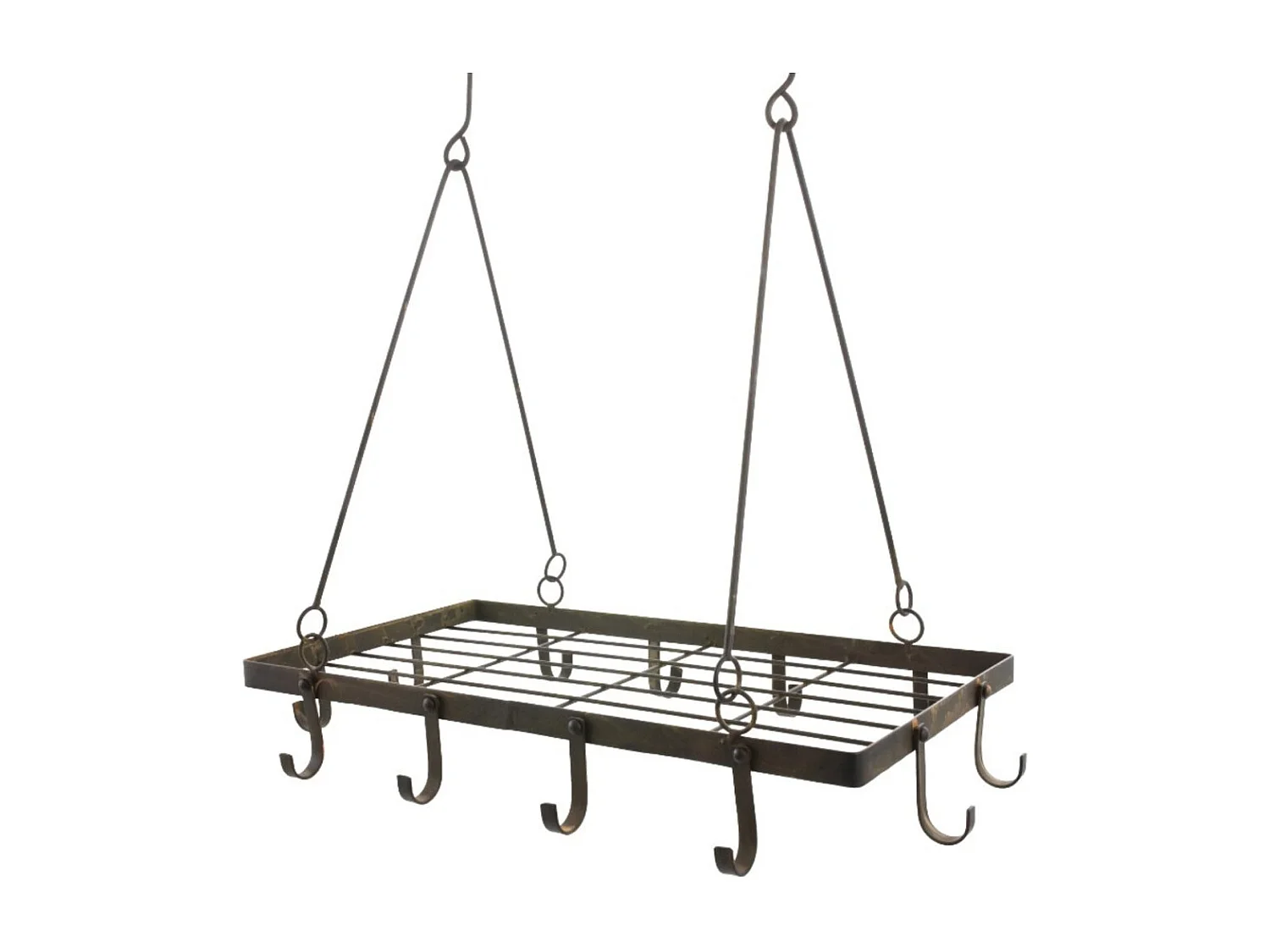 Porte jambon en fer forgé marron 50 x 28 cm