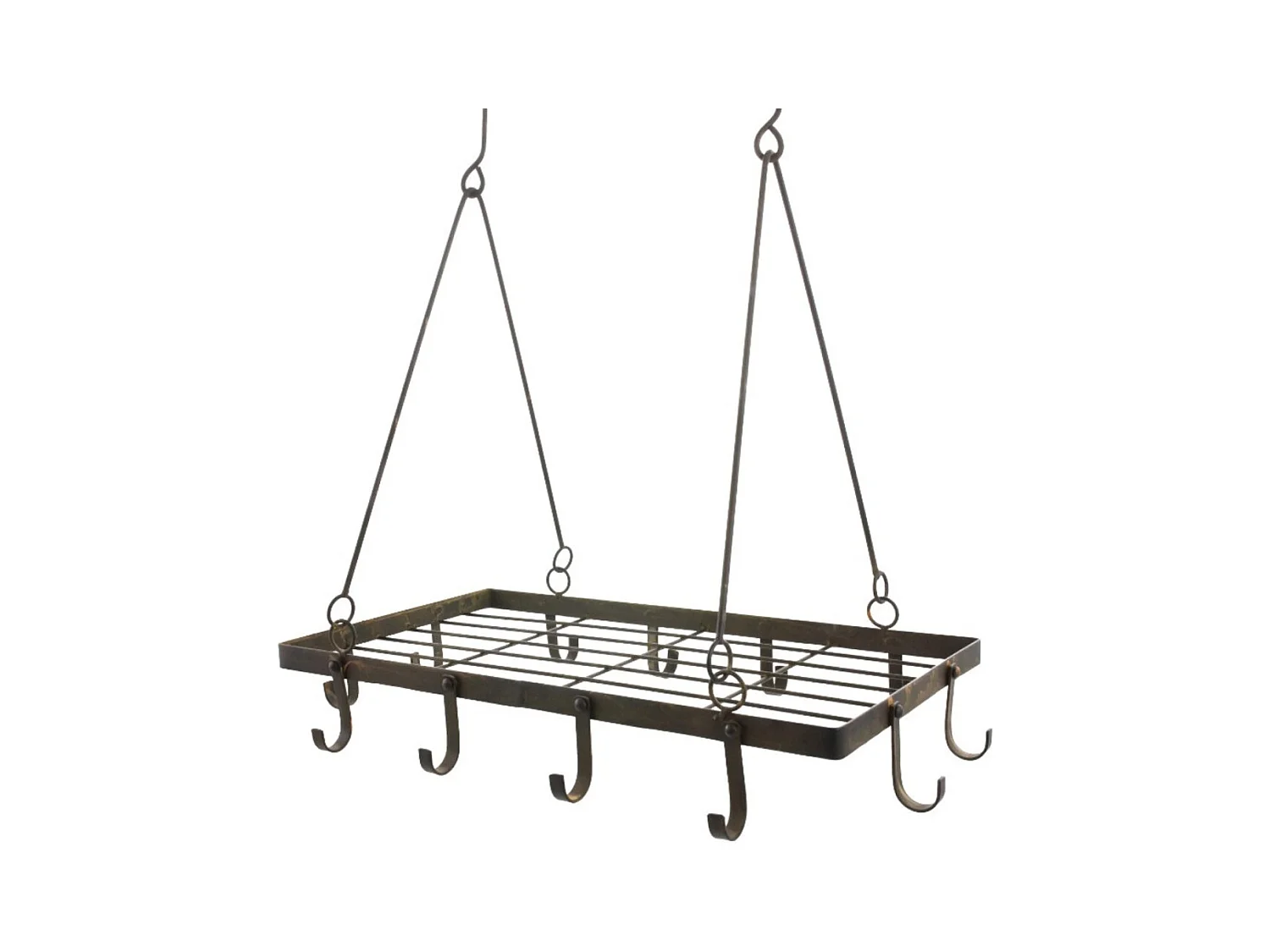 Porte jambon en fer forgé marron 50 x 28 cm