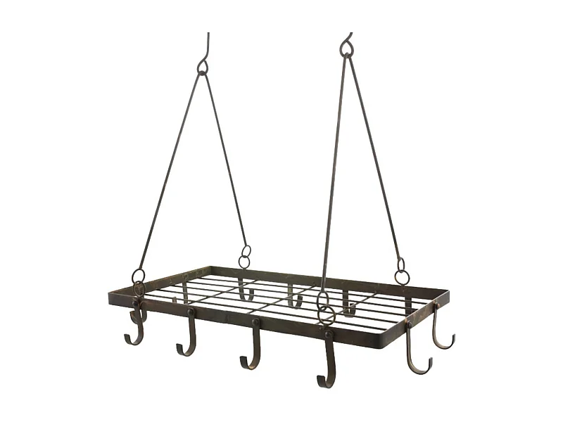 Porte jambon en fer forgé marron 50 x 28 cm