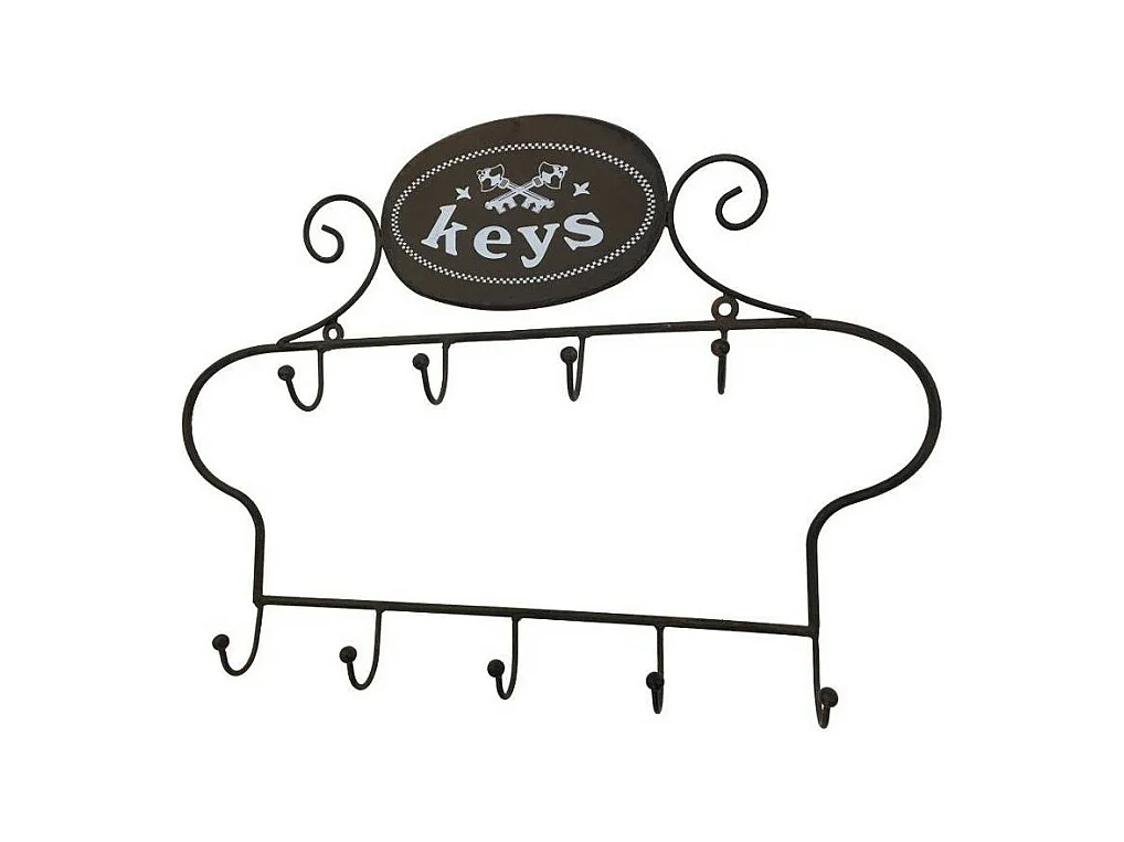 Porte boîte à clés clefs applique murale extérieure métal marron 41cm