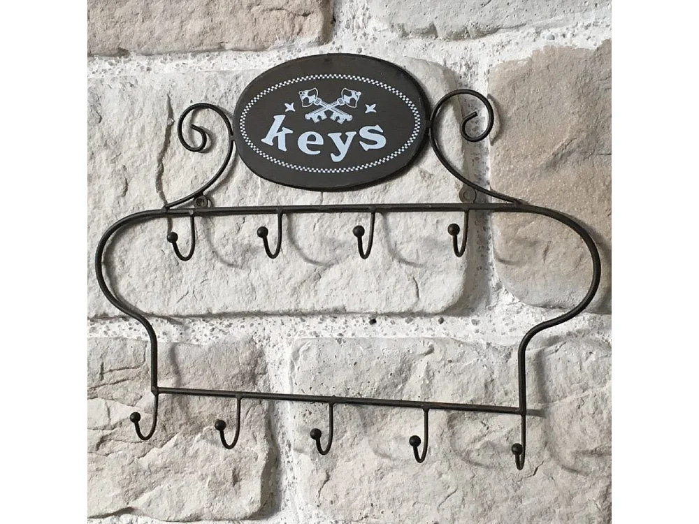 Porte boîte à clés clefs applique murale extérieure métal marron 41cm