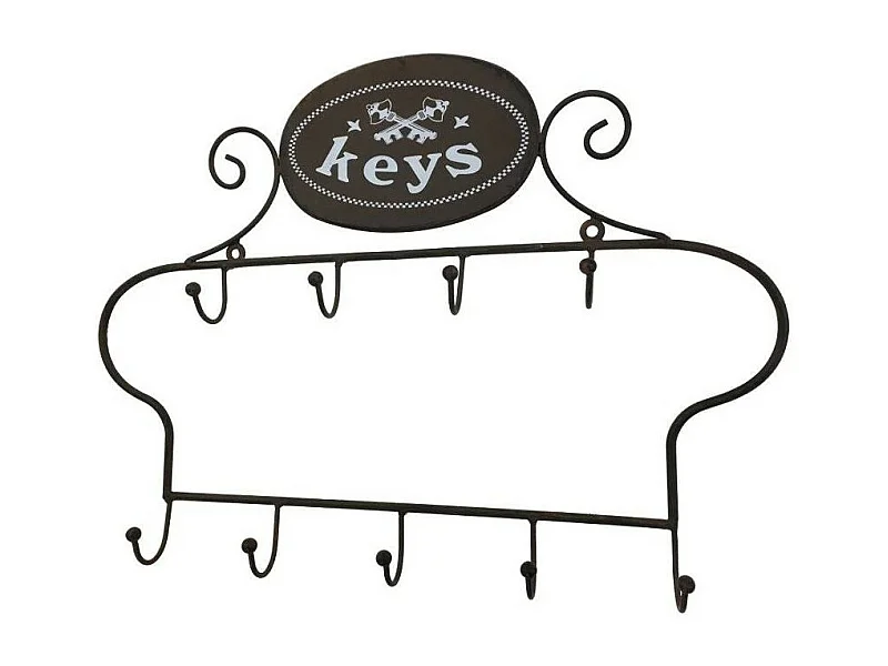 Porte boîte à clés clefs applique murale extérieure métal marron 41cm