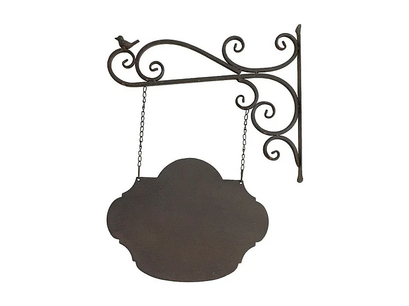 Enseigne plaque de porte écritoire mural jardin métal marron 65x47cm