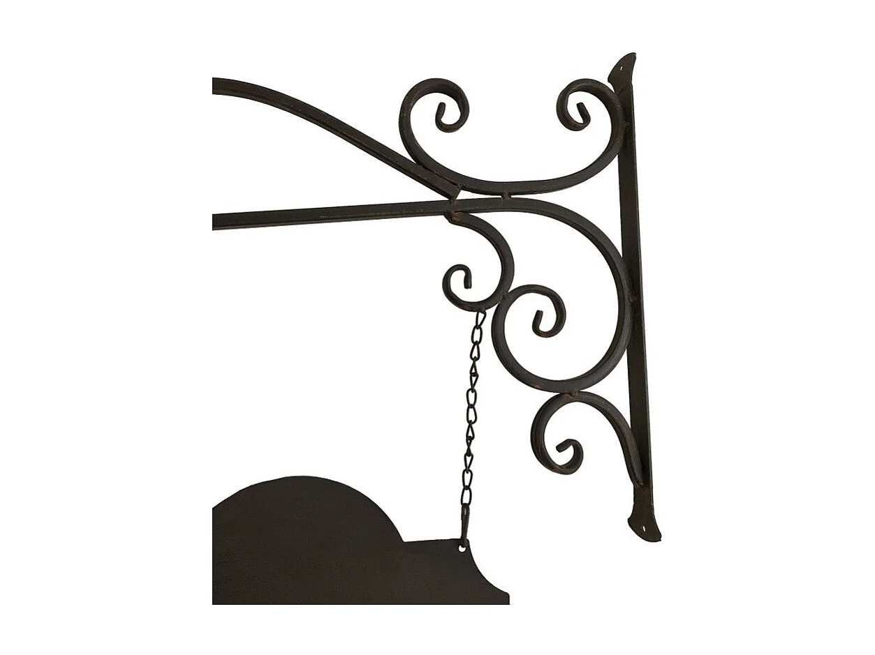 Enseigne plaque de porte écritoire mural jardin métal marron 65x47cm