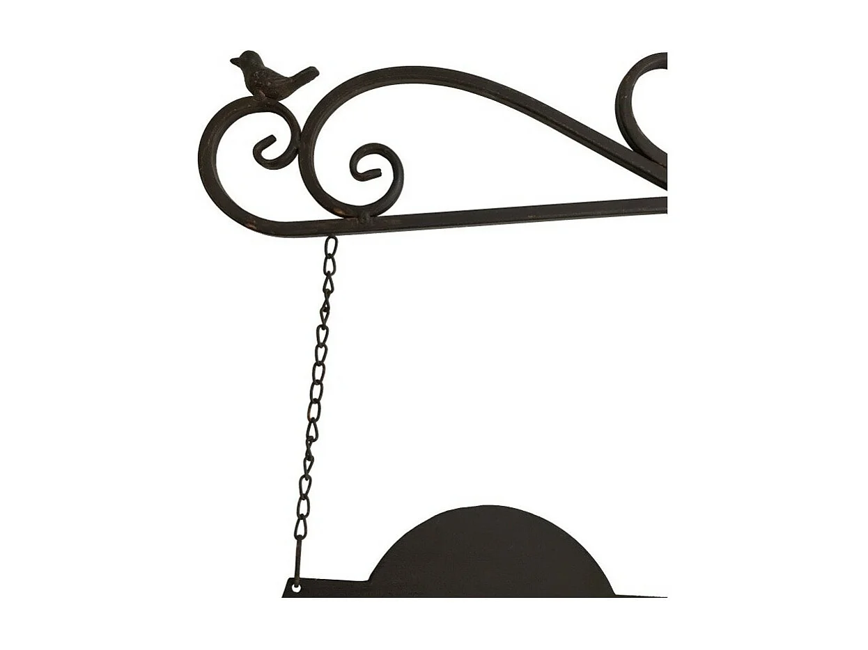 Enseigne plaque de porte écritoire mural jardin métal marron 65x47cm