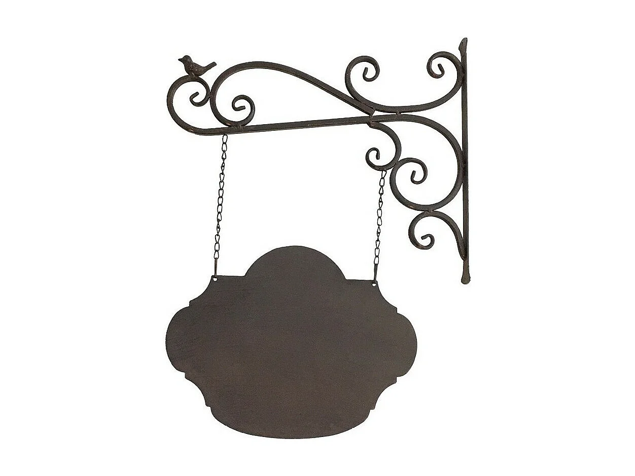 Enseigne plaque de porte écritoire mural jardin métal marron 65x47cm