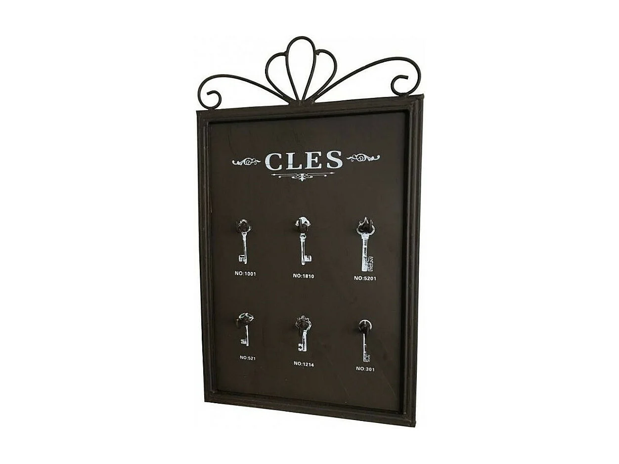 Porte boîte à clés clefs applique murale extérieur métal marron 42cm