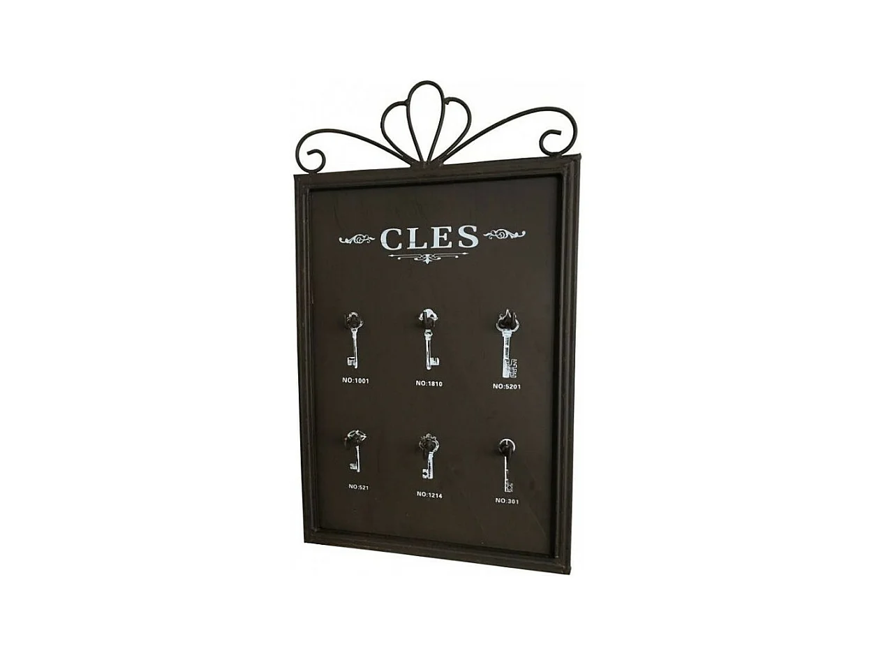 Porte boîte à clés clefs applique murale extérieur métal marron 42cm