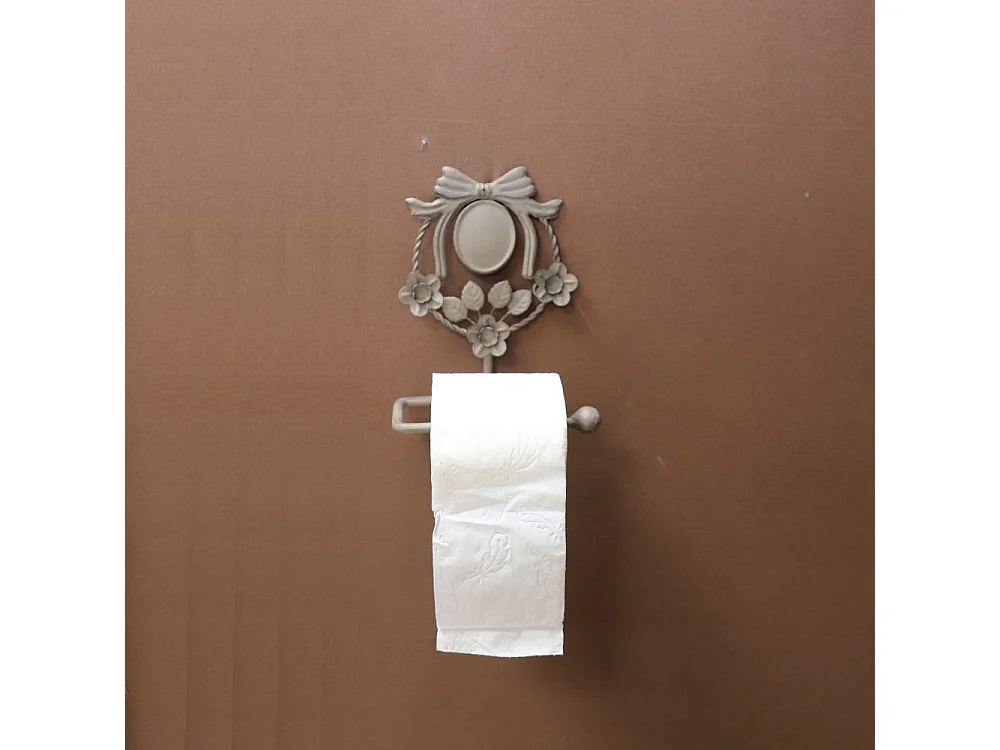 Dérouleur papier toilette en fer forgé marron 20 x 17 x 9 cm
