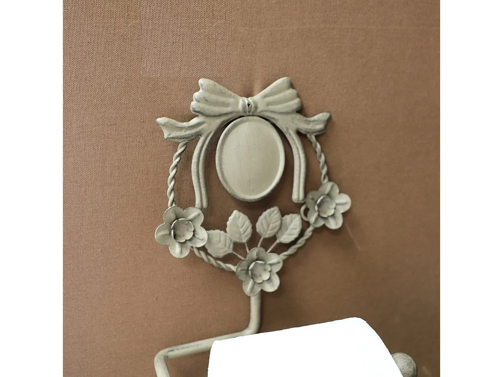 Dérouleur papier toilette en fer forgé marron 20 x 17 x 9 cm