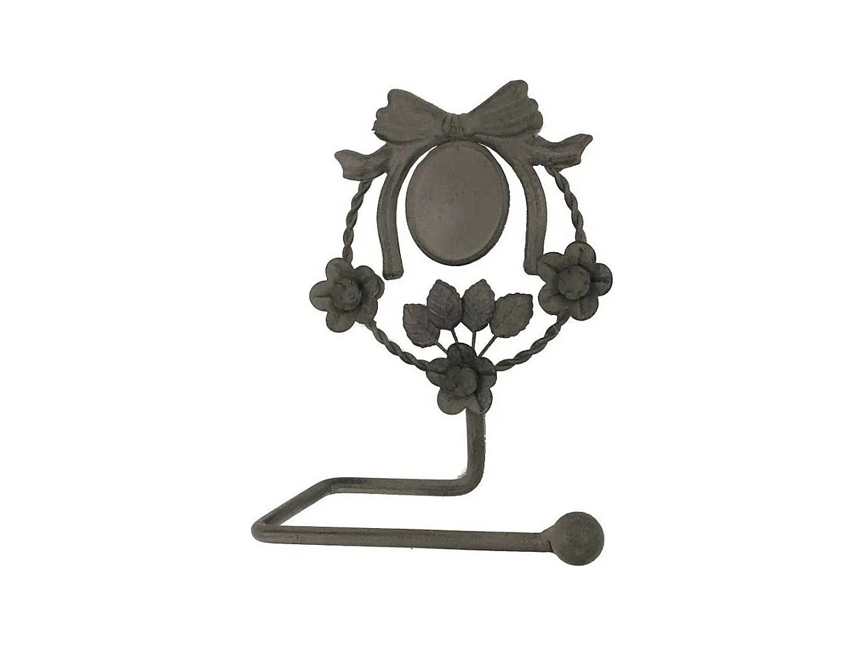 Dérouleur papier toilette en fer forgé marron 20 x 17 x 9 cm