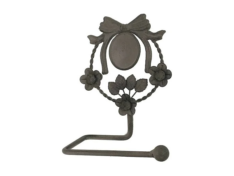 Dérouleur papier toilette en fer forgé marron 20 x 17 x 9 cm
