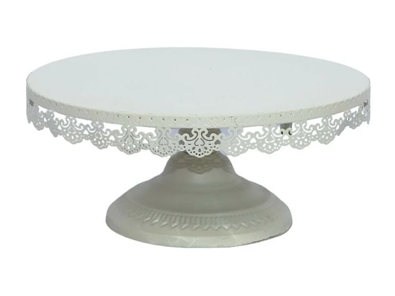 Plateau à gâteau métal blanc 35 x 35 x 17 cm