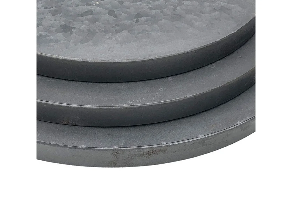 Set de 3 plateaux en zinc gris d.30.5-35.5-40.5 cm