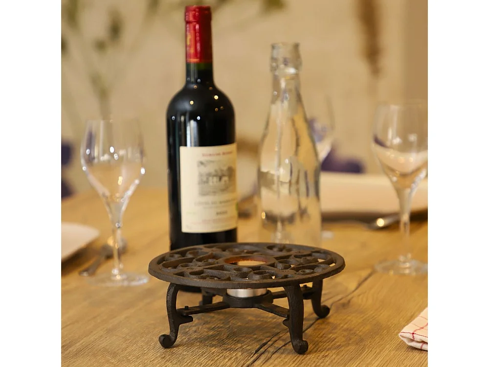 Chauffe plat en fonte marron Ø.18.5 cm