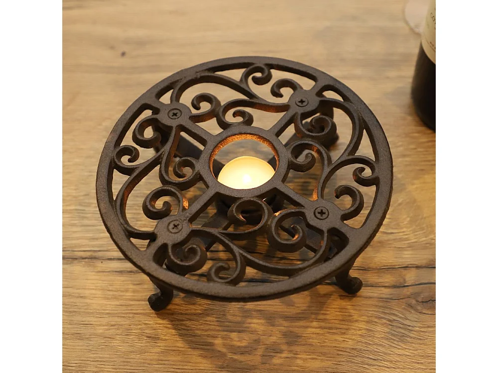 Chauffe plat en fonte marron Ø.18.5 cm