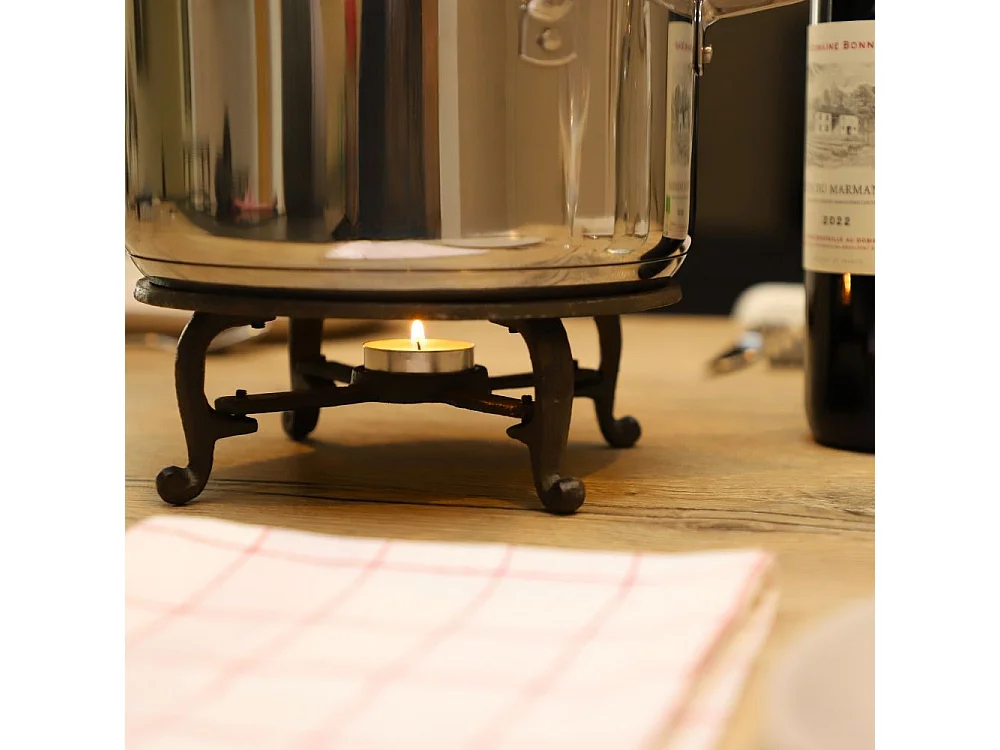 Chauffe plat en fonte marron Ø.18.5 cm