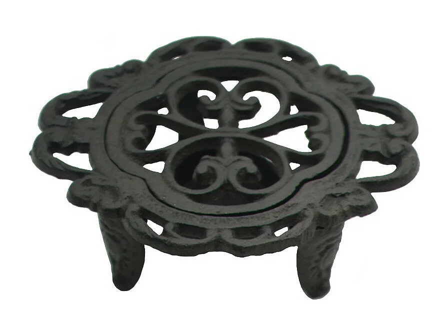 Chauffe plat en fonte marron 15 x 13 x 5 cm