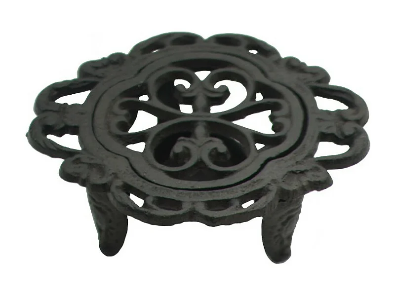 Chauffe plat en fonte marron 15 x 13 x 5 cm