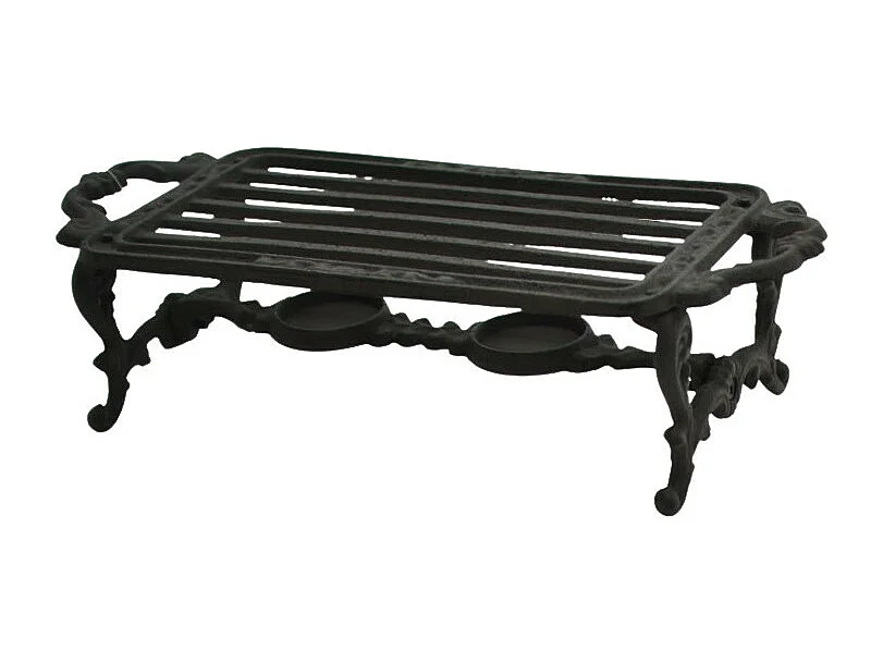 Chauffe plat en fonte marron 33.5 x 15 x 8 cm