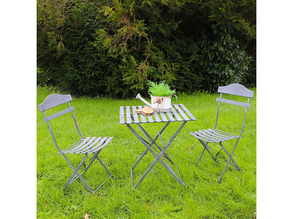 ~ Table en métal grise 60 x 60 x 70 cm