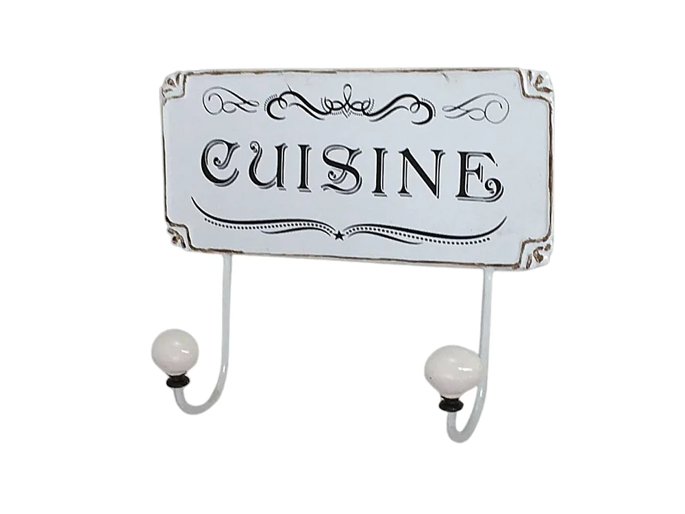 Porte-torchons métal porcelaine blanc 25.5 x 21 cm